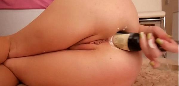  Step Daughter Gapes Her Creamy Ass With Bottle